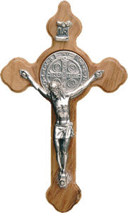 Olive Wood Hanging Benedict Crucifix 3 inch