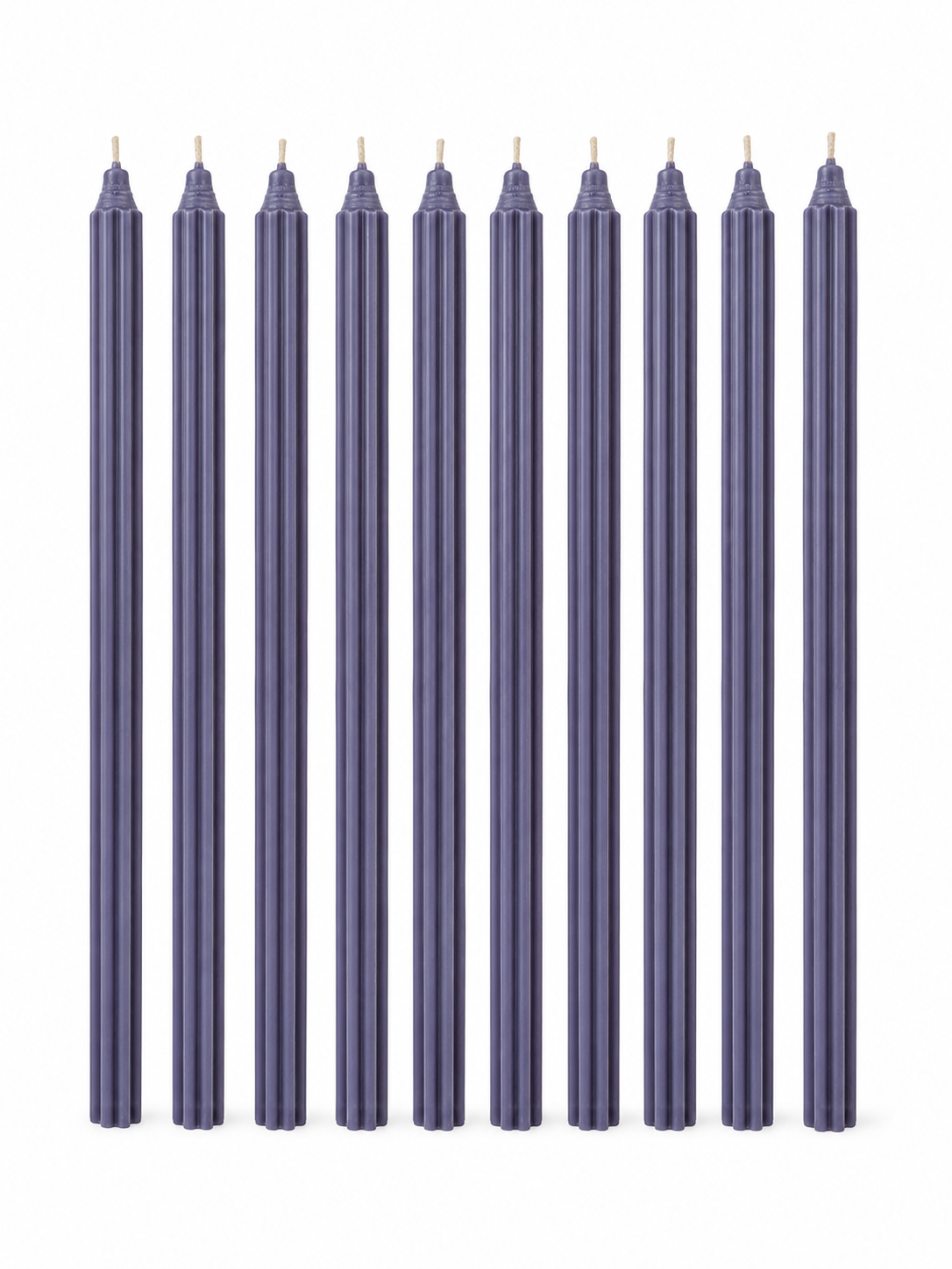 12" Ribbed Taper Candles – Dusty Lavender Powerfulhand.com