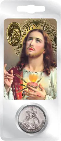 Sacred Heart of Jesus Pocket Token & Prayer Card PowerfulHand