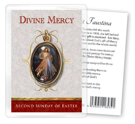 Divine Mercy Leaflet with Gilt Medal (Gold Foil) PowerfulHand