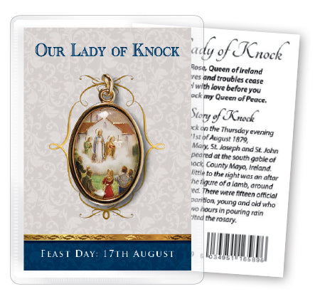 Our Lady of Knock Leaflet with Gilt Medal (Gold Foil)