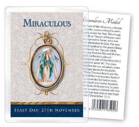 Miraculous Medal Leaflet with Gilt Medal (Gold Foil)