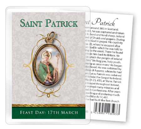 Saint Patrick Leaflet with Gilt Medal (Gold Foil)