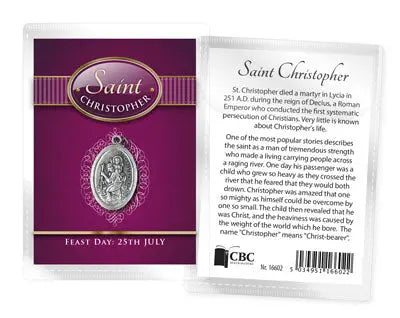 Leaflet - Oxidised Medal - St. Christopher CBC Distributors