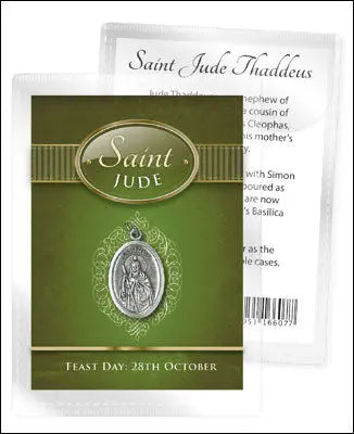 Saint Jude Leaflet with Oxidised Medal CBC Distributors