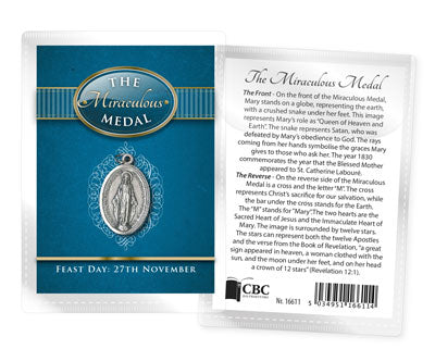 Miraculous Medal Leaflet with Oxidised Medal