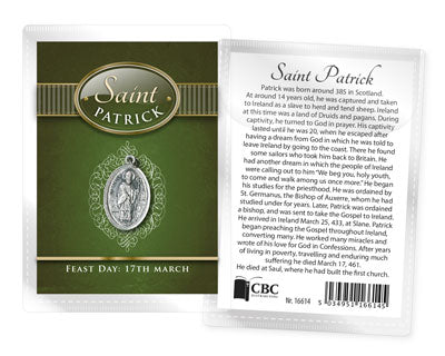 Saint Patrick Leaflet with Oxidised Medal