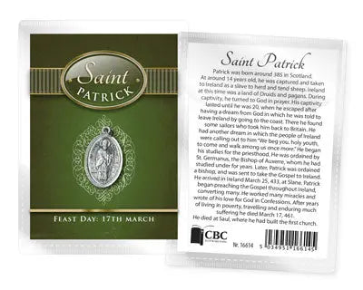 Saint Patrick Leaflet with Oxidised Medal CBC Distributors