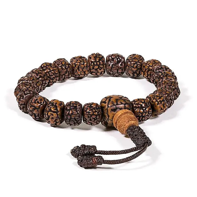 Rudraksha Mala Bracelet – 21 Sacred Beads, Adjustable PowerfulHand