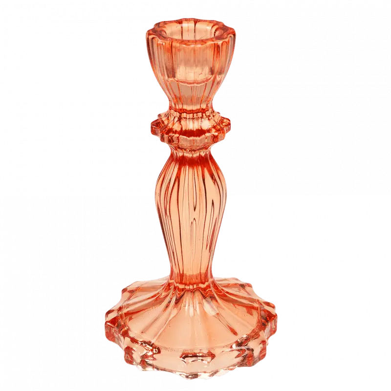 Orange Tall Glass Candle Holder Powerfulhand.com