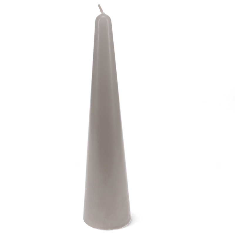 Light Grey Tall Cone Candle for Home Decor & Dining Tables