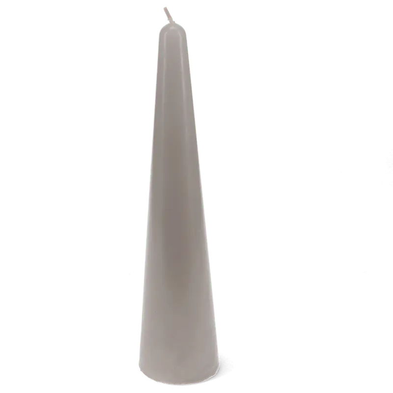 Light Grey Tall Cone Candle Powerfulhand.com
