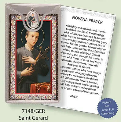 Saint Gerard Medal & Foil Leaflet Prayer Card CBC Distributors