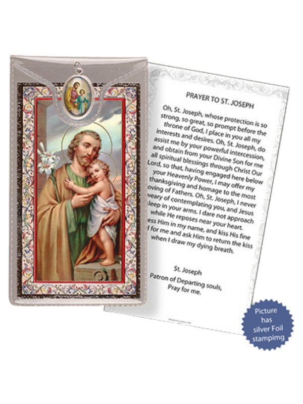 Saint Joseph Medal & Foil Leaflet Prayer Card