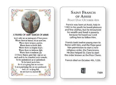 Saint Francis Prayer Card CBC Distributors