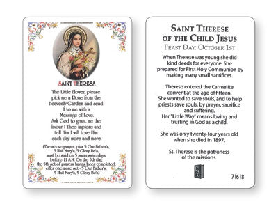 Saint Thérèse Prayer Card