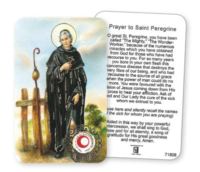 Saint Peregrine Relic Prayer Card