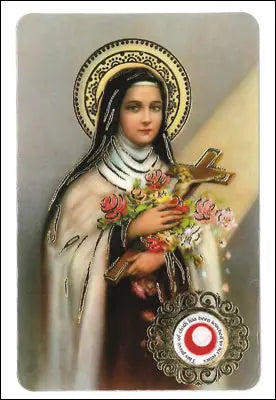 Saint Thérèse Relic Prayer Card CBC Distributors