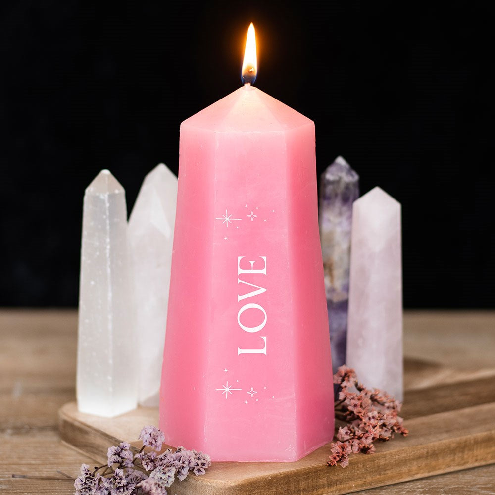 Love Crystal Candle - Rose Quartz