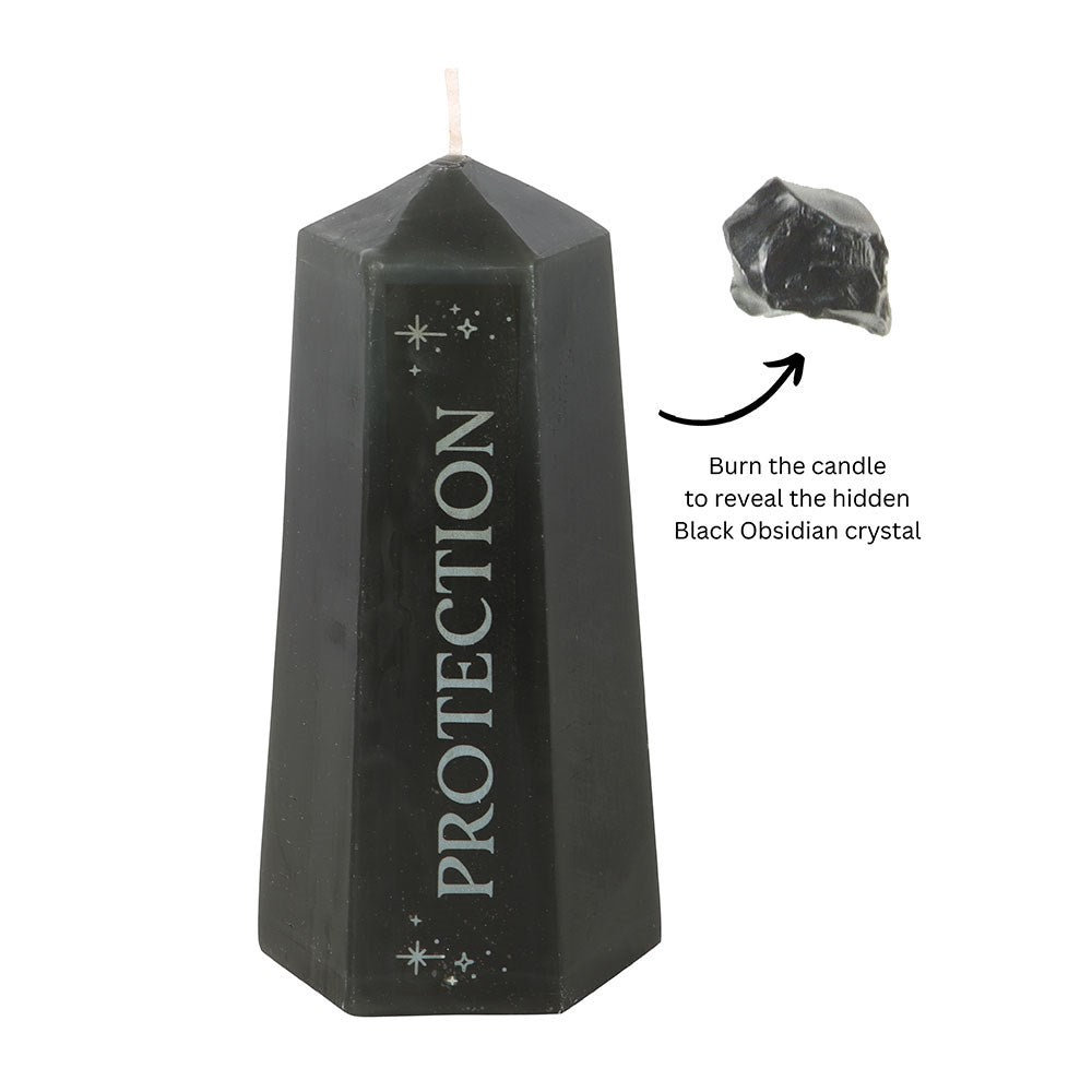 Protection Crystal Candle - Black Obsidian