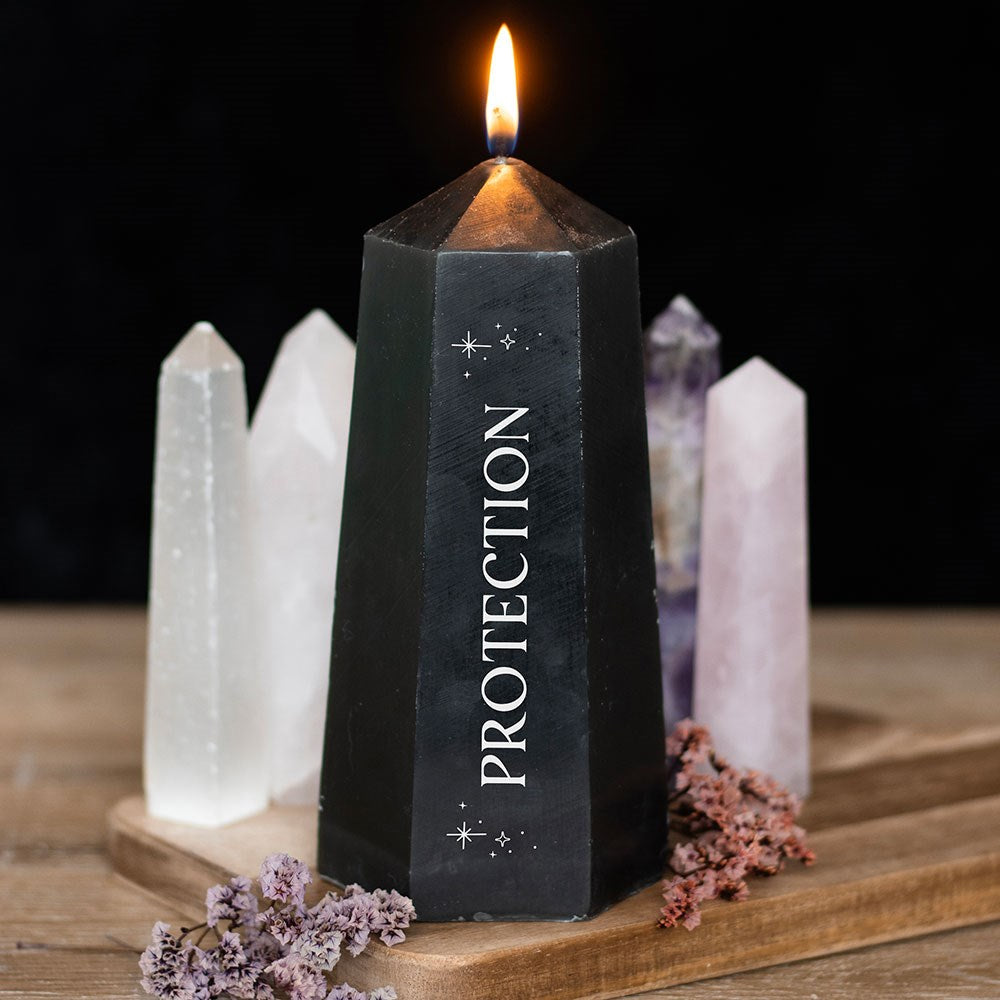 Protection Crystal Candle - Black Obsidian