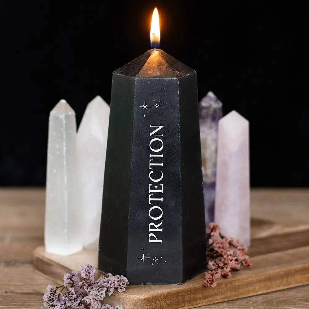 Protection Crystal Candle - Black Obsidian Something Different
