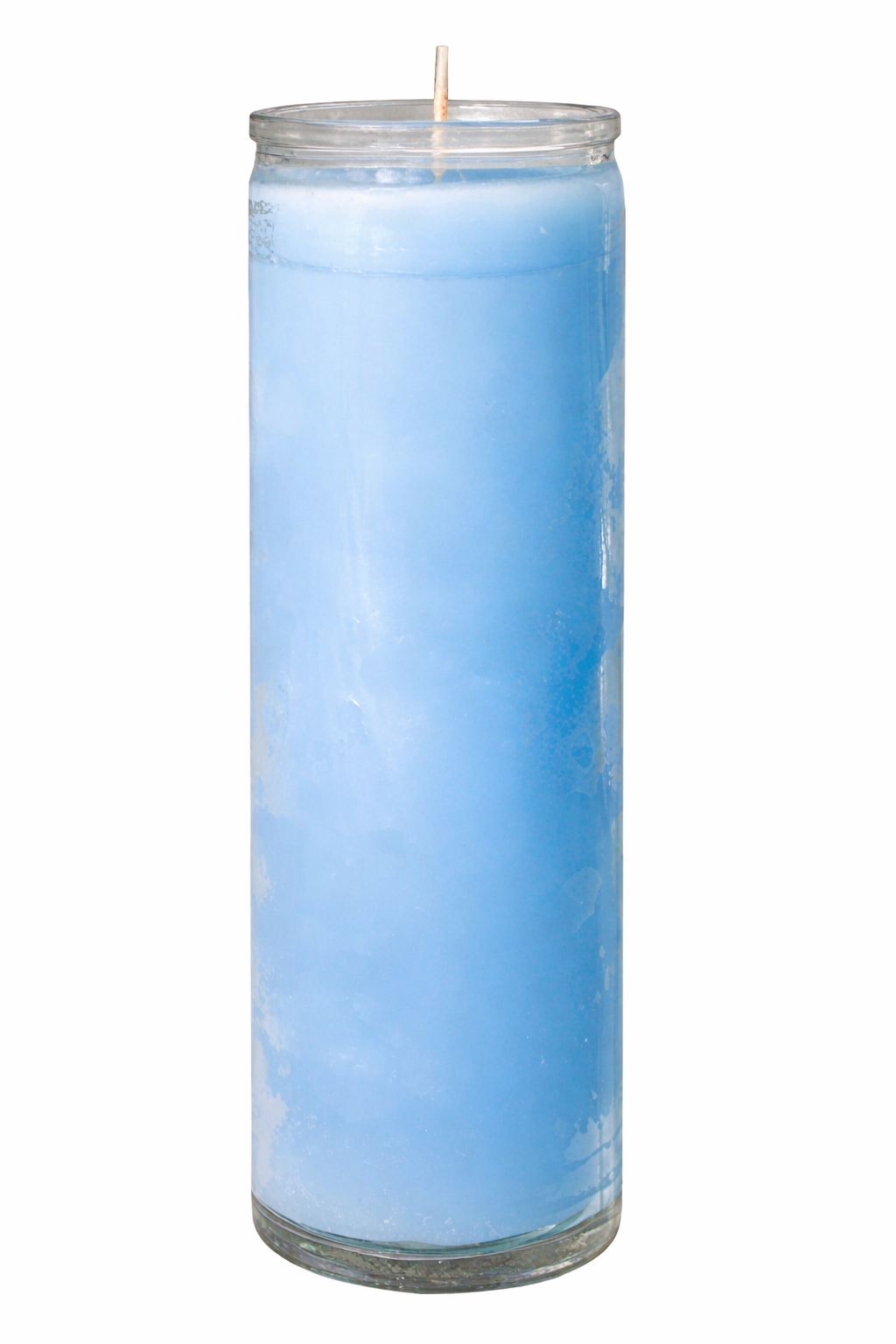 Vela de vidro simples azul celeste