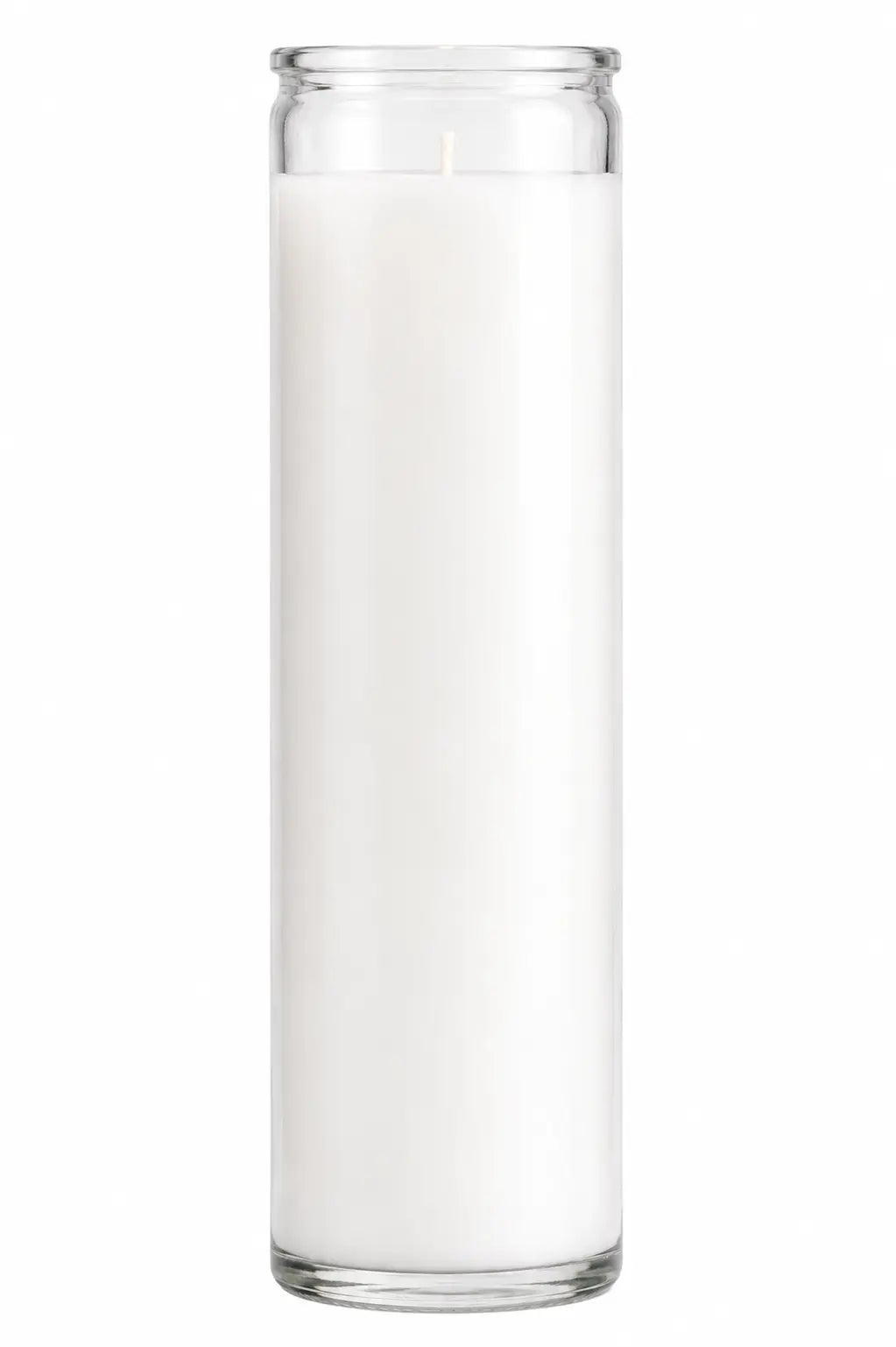 White Plain Glass Candle Powerfulhand.com
