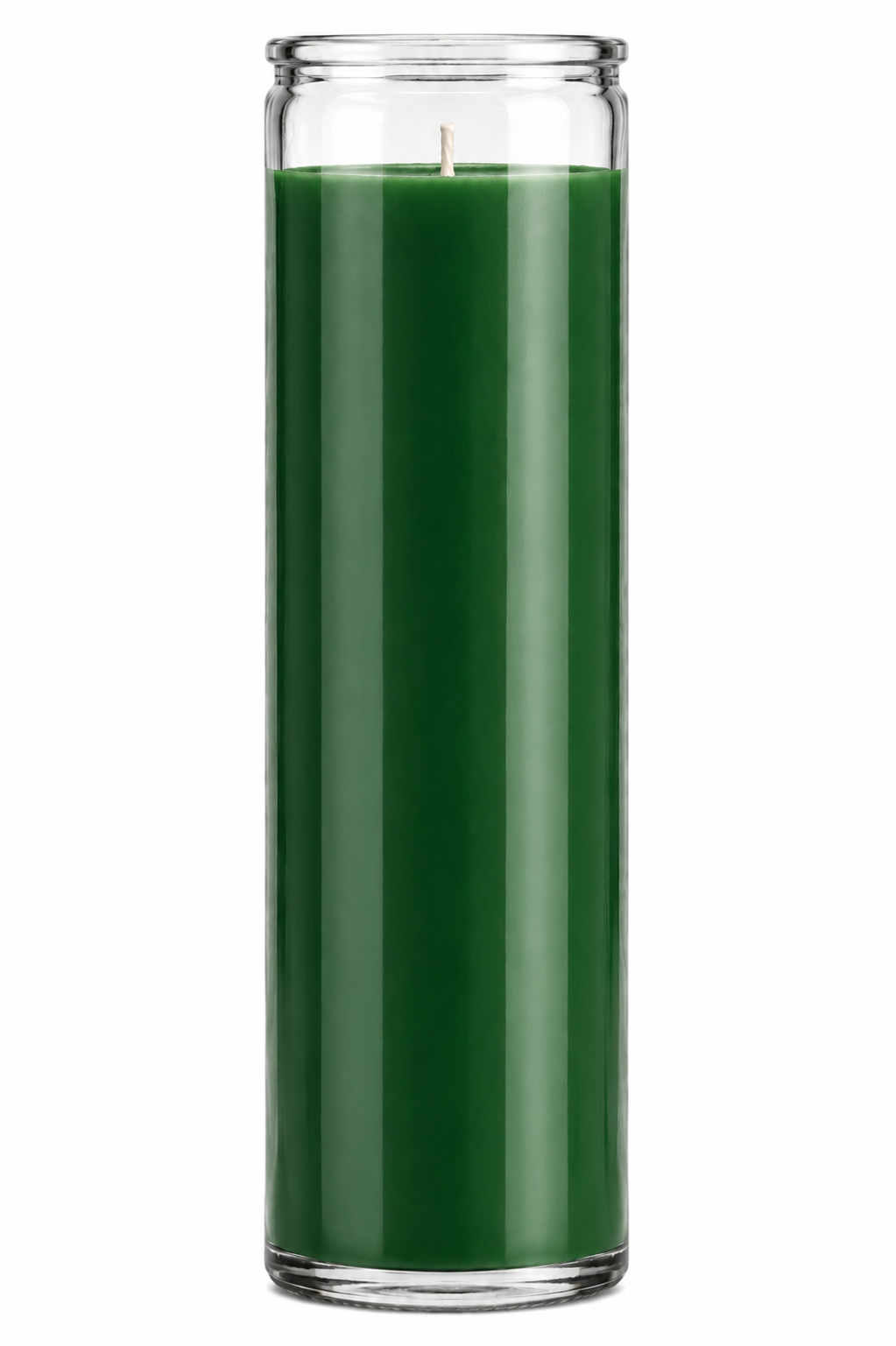 Vela de vidro simples verde