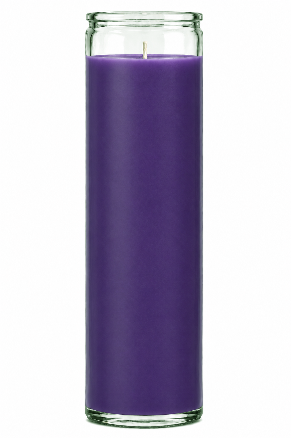 Bougie en verre violet