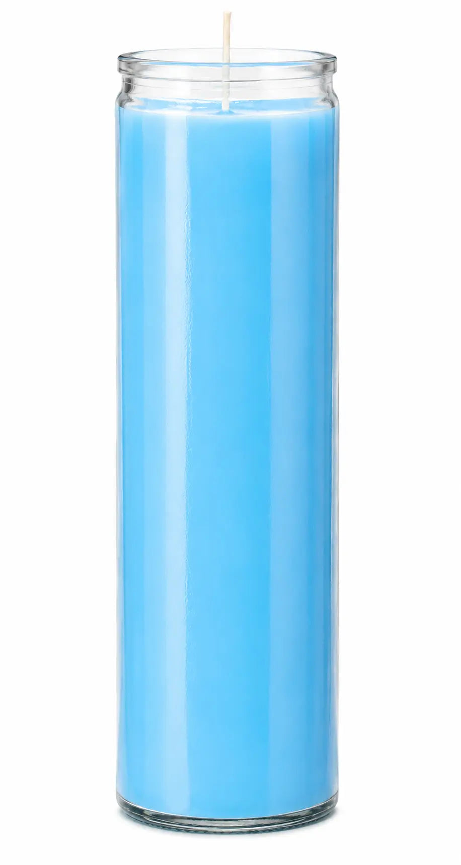 Sky Blue Plain Glass Candle Powerfulhand.com