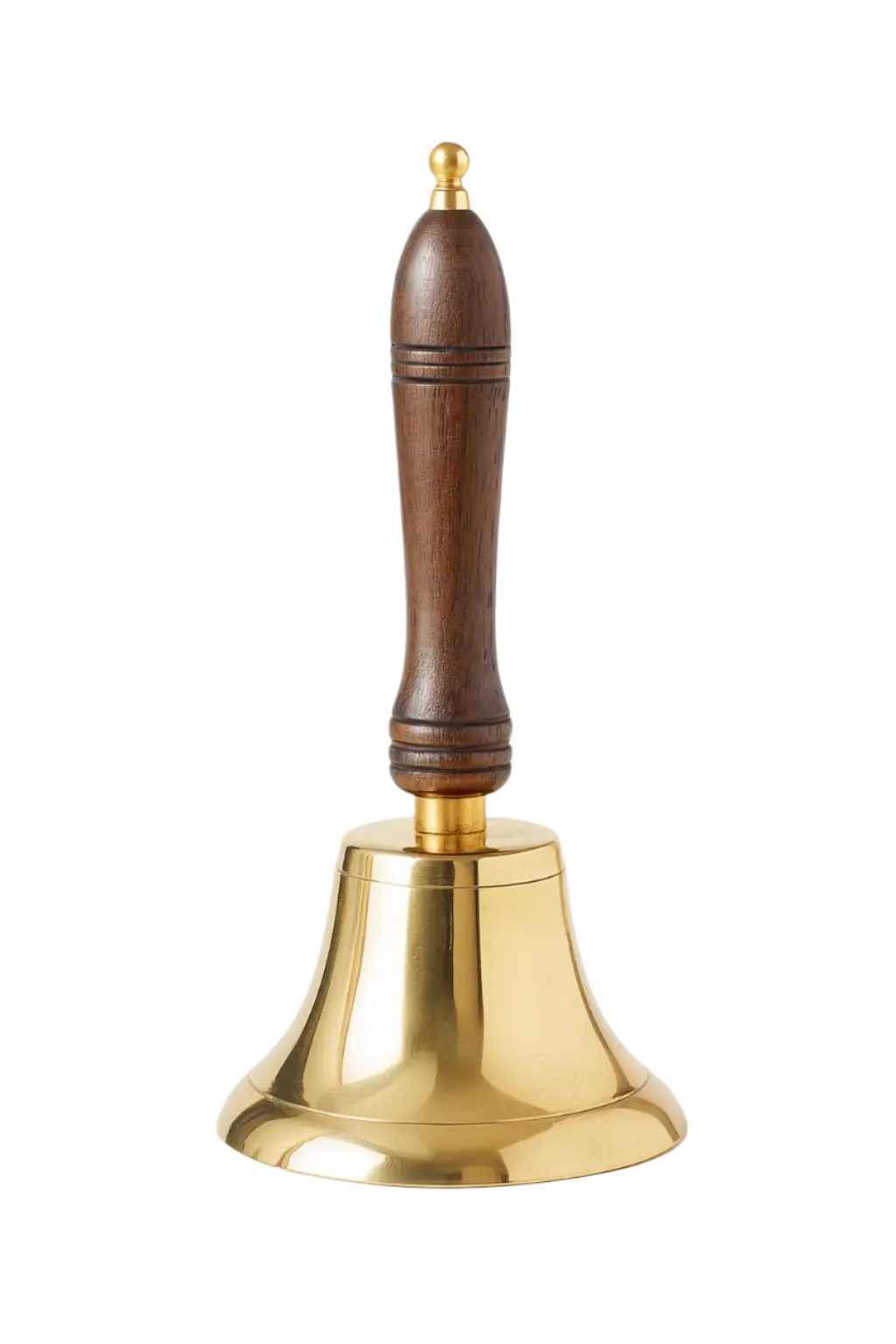 12 Inch Solid Brass Ritual Bell with Wooden Handle