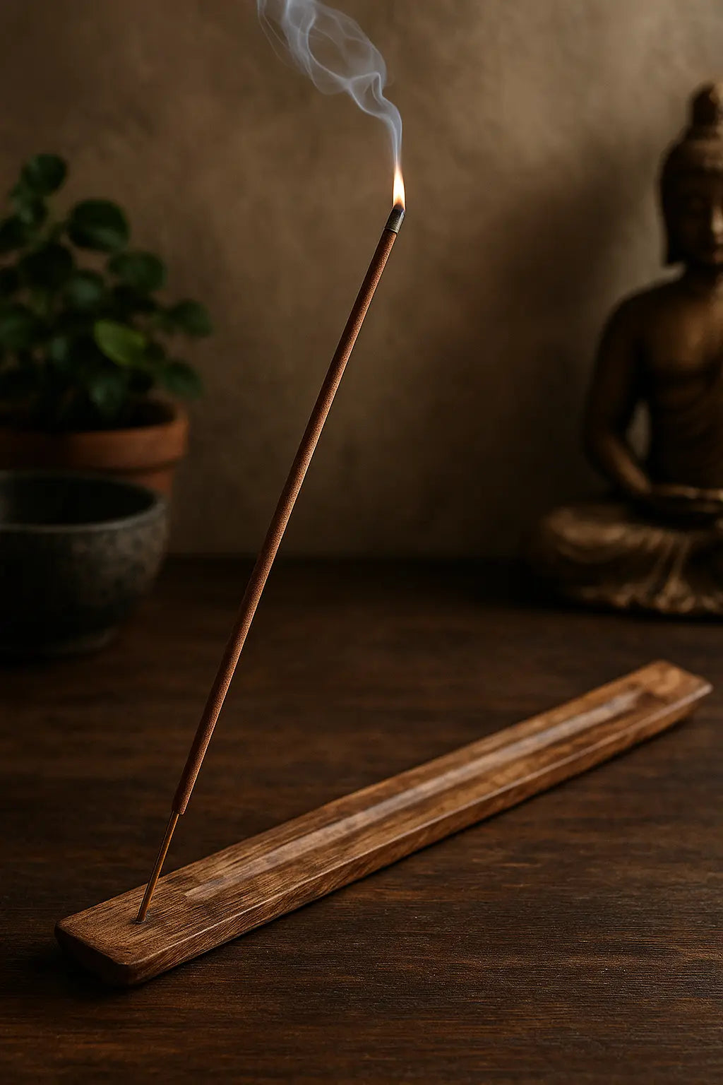 Long Wooden Ash Catcher for Jumbo Incense Sticks (20") Powerfulhand.com