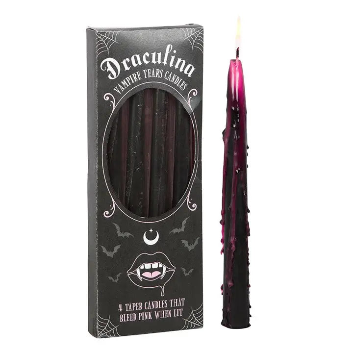 Vampire Tears Pink Taper Candles - Set of 4 Something Different