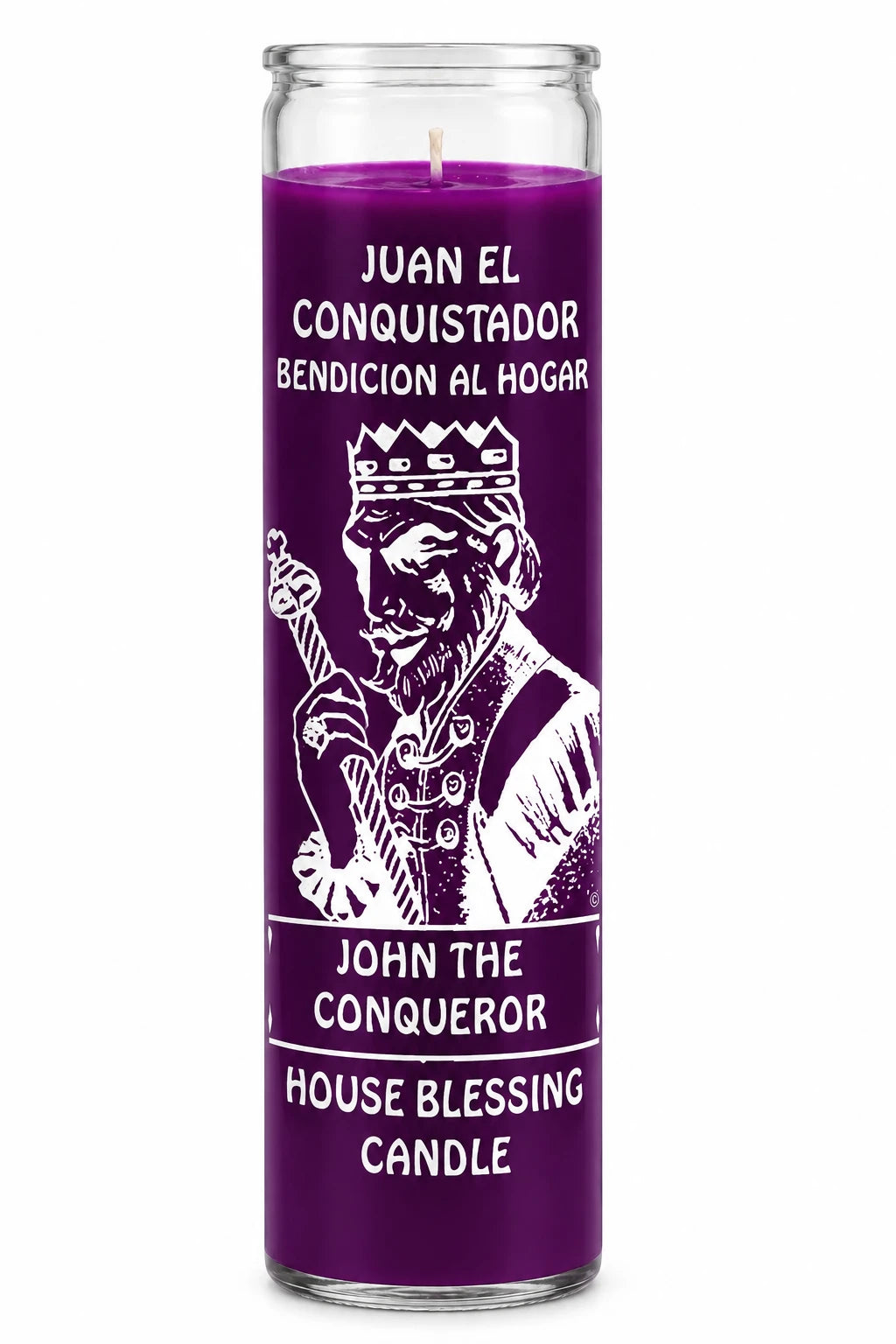 High John the Conqueror Candle — Purple — white studio background