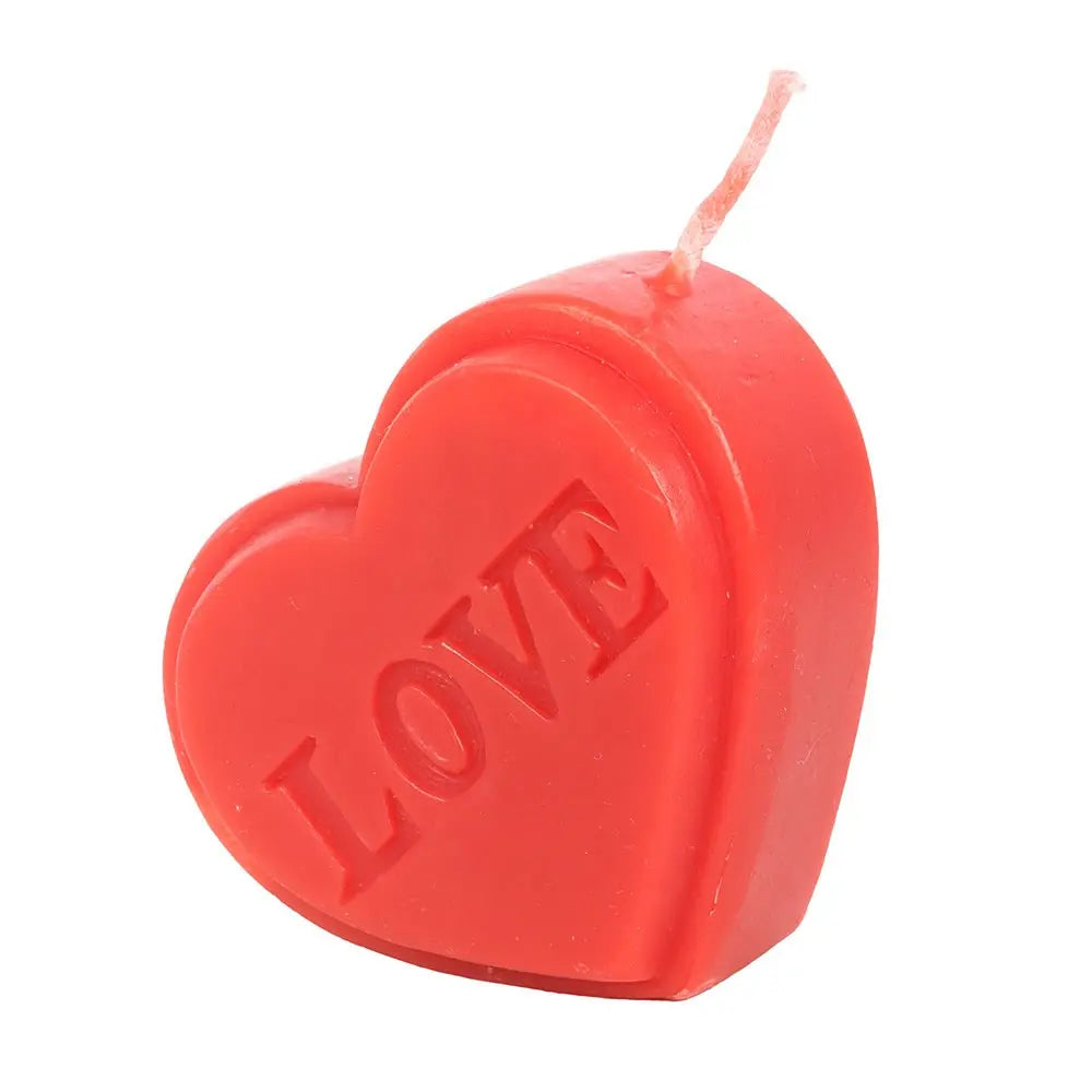 Red Love Heart Candle Something Different