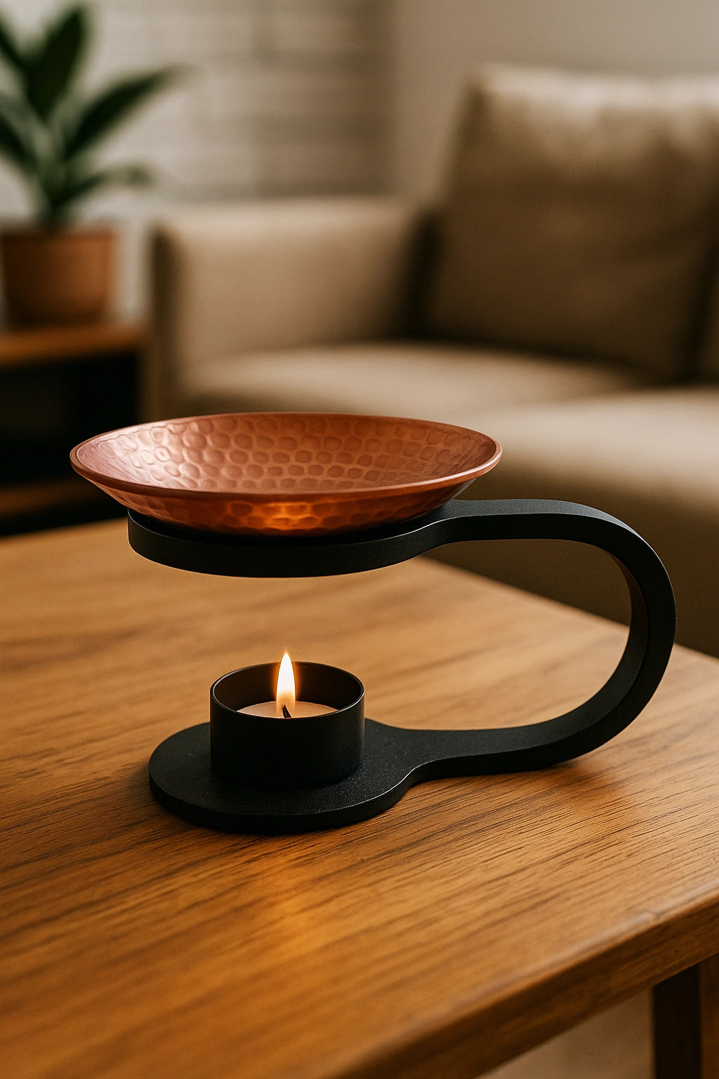 Brûleur à mazout en cuivre et en fer