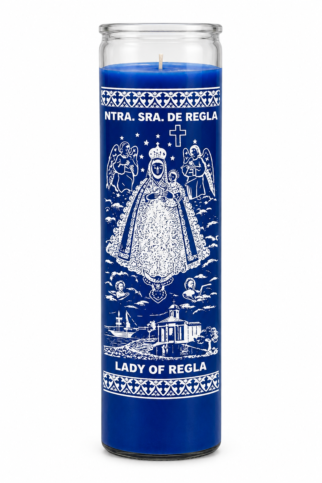 Our Lady of Regla Candle — white studio background