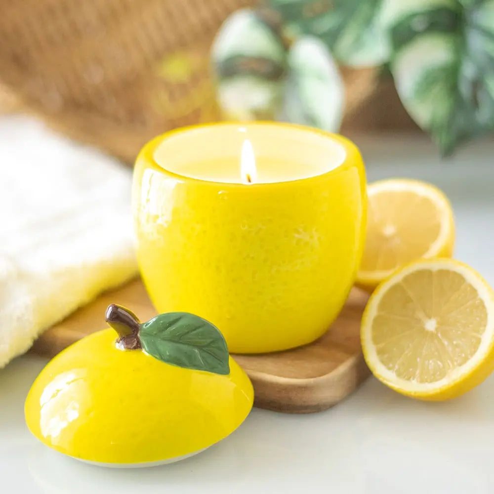 Lemon Ceramic Candle Jar Something Different