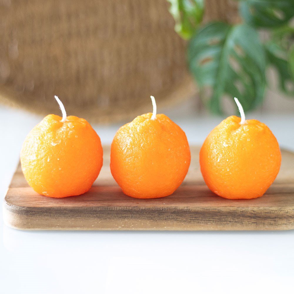 Orange Shaped Candles - Set of 3