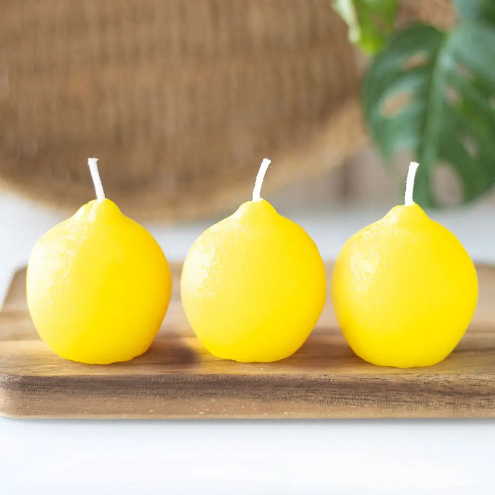 Lemon Shaped Candles - Set of 3 Something Different