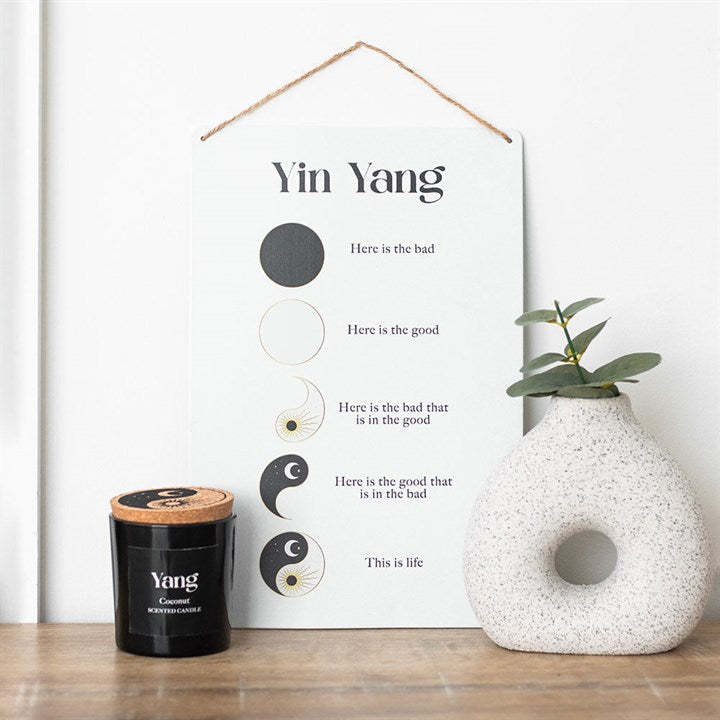 Yin Yang Hanging Metal Sign – 30cm