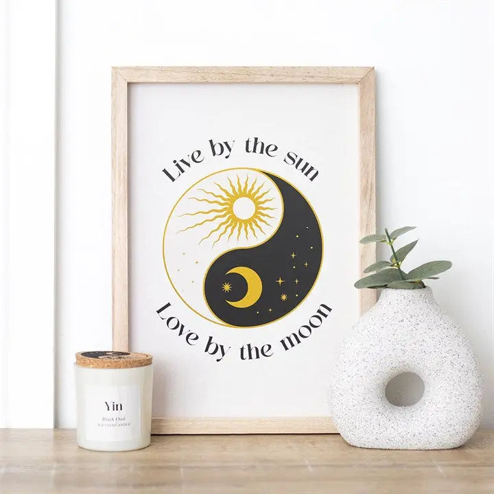 Yin Yang Framed Wall Art Print Powerfulhand.com