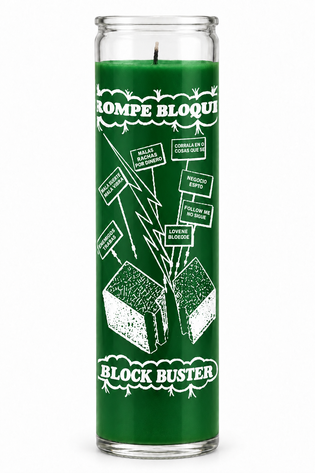 Blockbuster candle – Green wax (colour illustration)