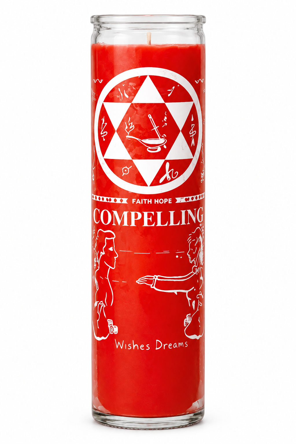 Compelling Candle — white studio background