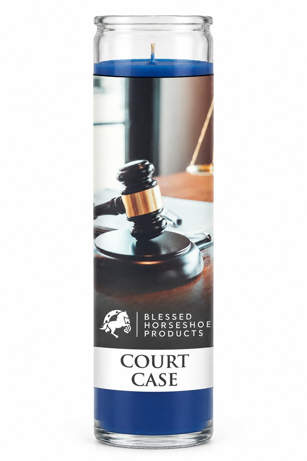 Court Case 7-Day Candle – Hoodoo Spell Candle for Legal Matters — Picture — white studio background