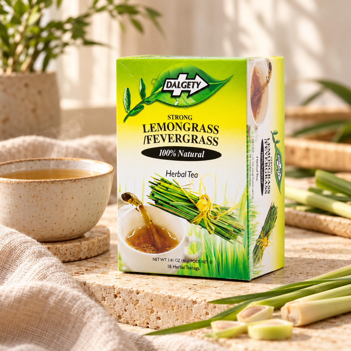 Dalgety Lemongrass Fevergrass Tea lifestyle photograph