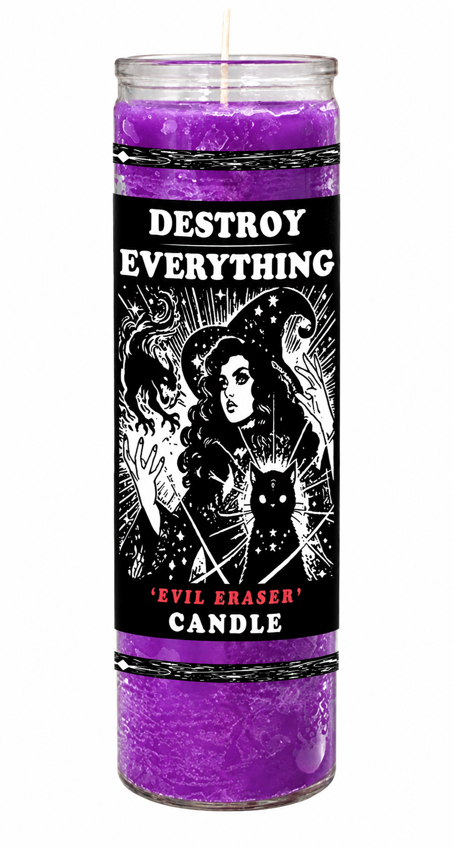 destroy-everything candle – Purple wax (colour illustration)