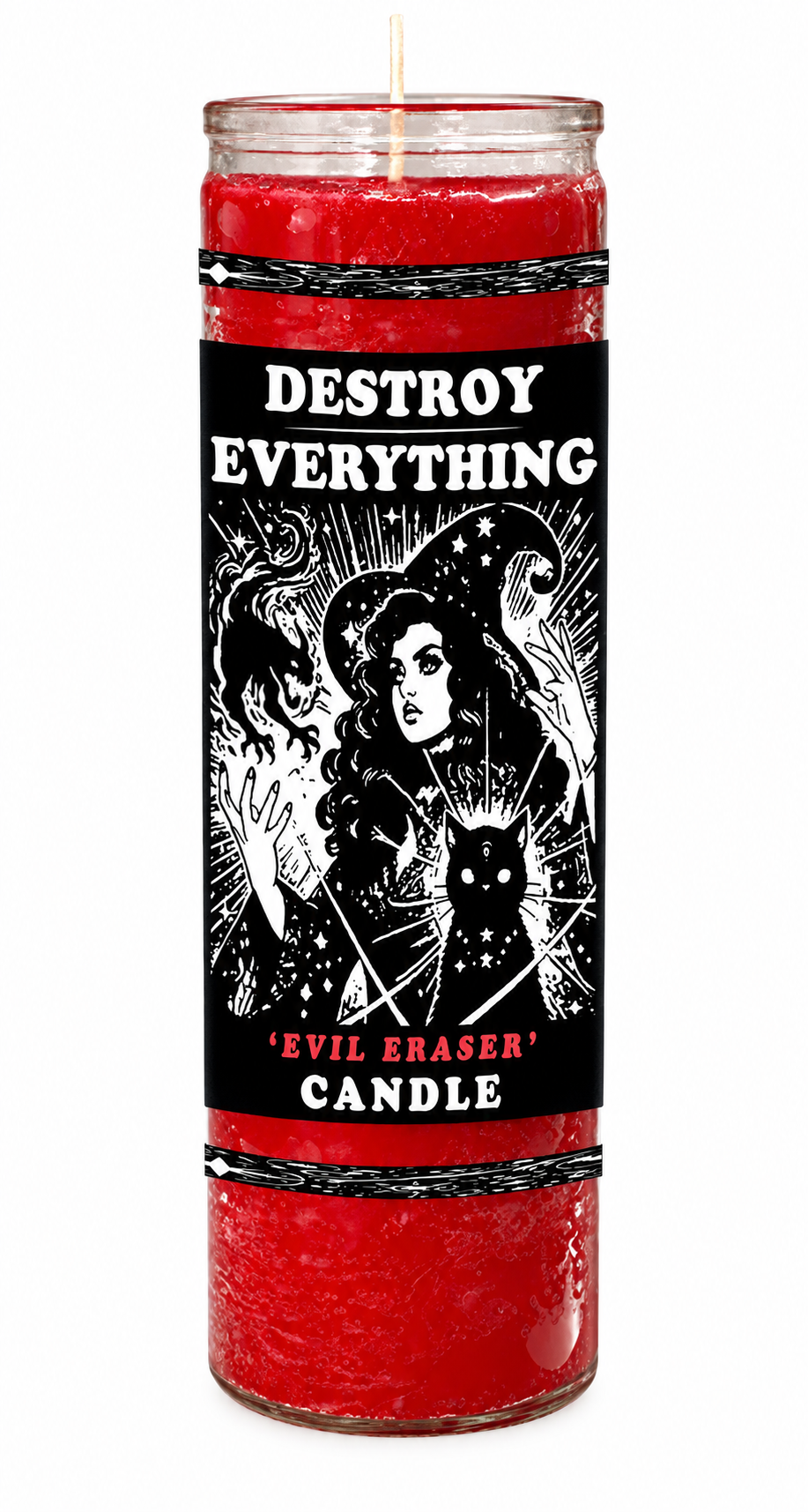 destroy-everything candle – Red wax (colour illustration)