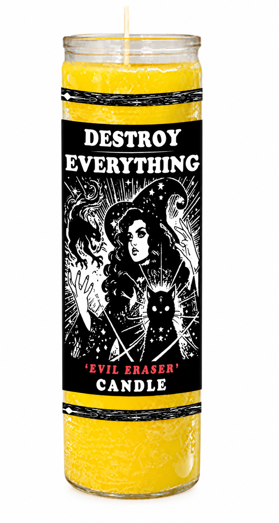 destroy-everything candle – Yellow wax (colour illustration)